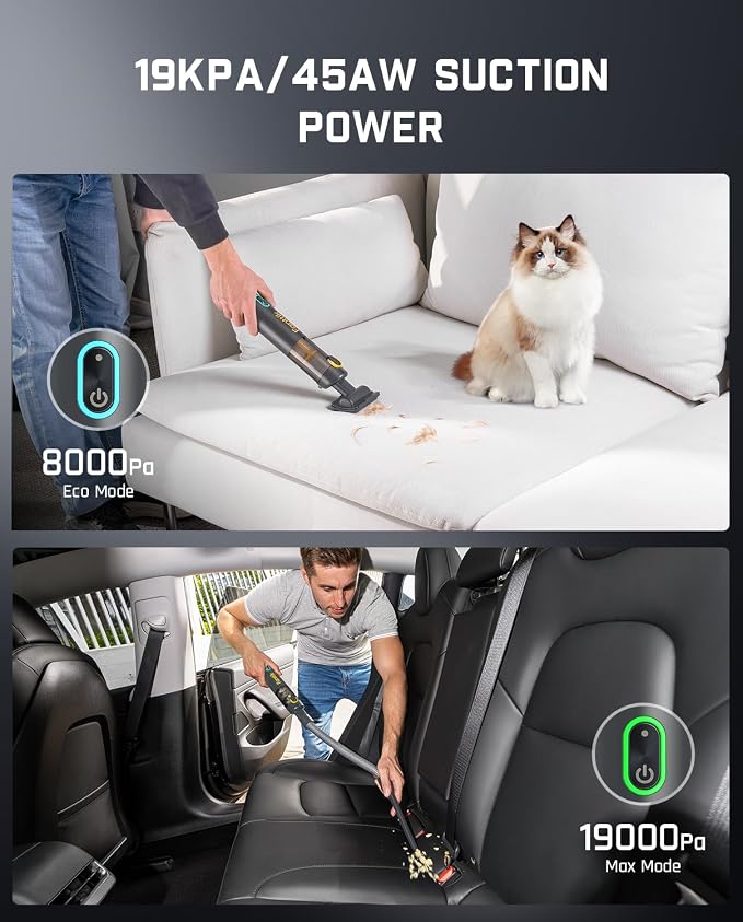 ® V8 APEX Car Vacuum, 4-in-1 Portable Mini Cordless Vacuum with 19000pa Suction Power, Type-C Charge, alternate product view