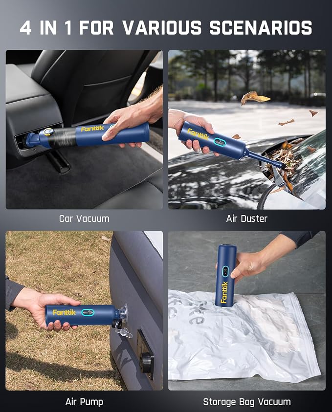® V8 APEX Car Vacuum, 4-in-1 Portable Mini Cordless Vacuum with 19000pa Suction Power, Type-C Charge, alternate product view