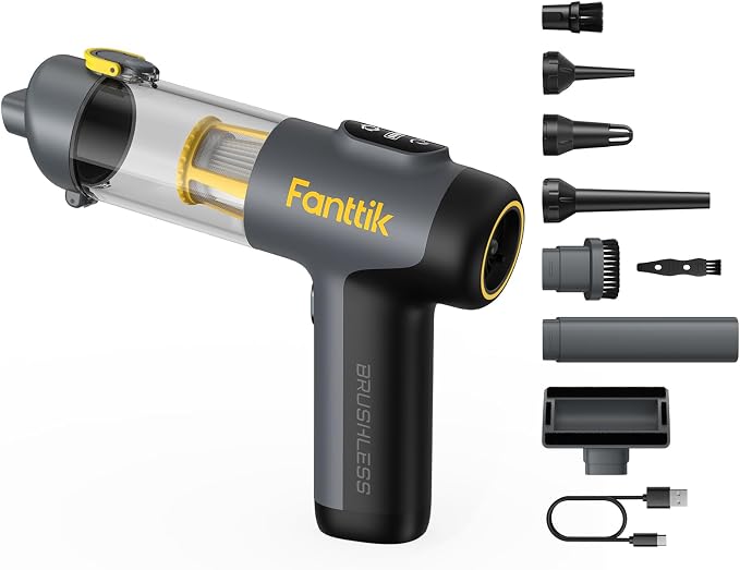 ® V9 Mix Car Vacuum, 4 in 1 Handheld Air Duster, 12000PA Suction Power with Smart LED Display, product image