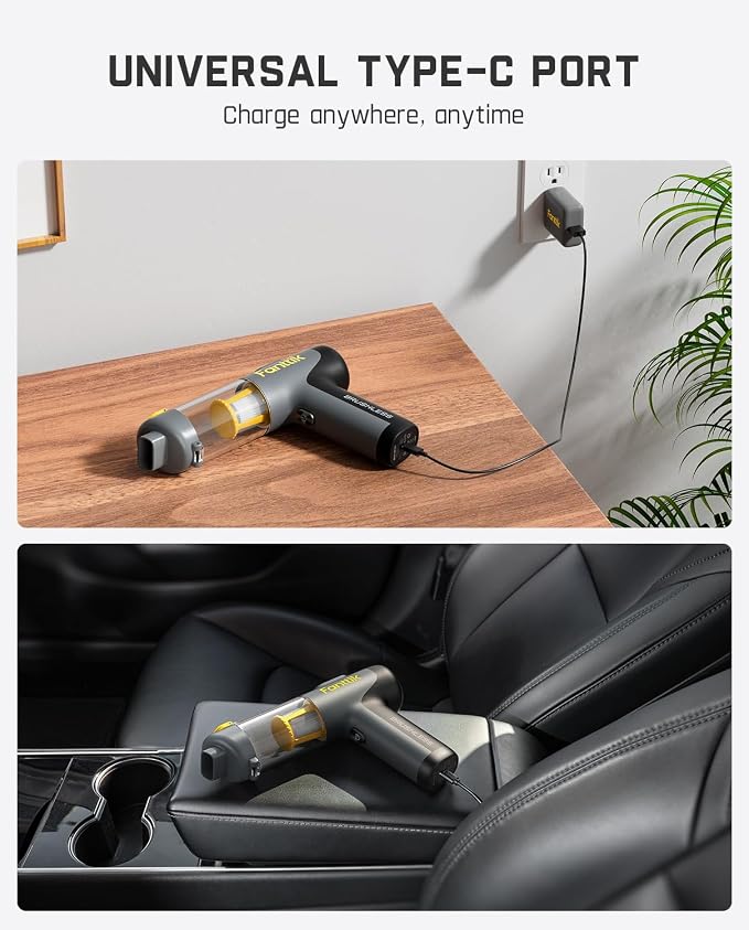 ® V9 Mix Car Vacuum, 4 in 1 Handheld Air Duster, 12000PA Suction Power with Smart LED Display, alternate product view 6