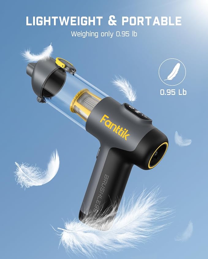 ® V9 Mix Car Vacuum, 4 in 1 Handheld Air Duster, 12000PA Suction Power with Smart LED Display, alternate product view 7