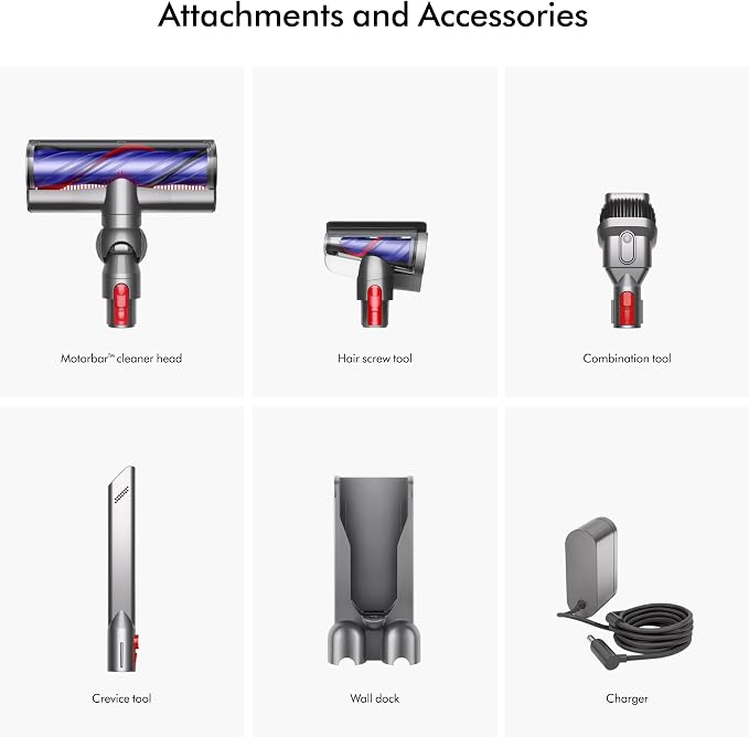 V9 Motorbar Cordless Vacuum, Cleans Hard Floors and Carpets, Detangles, Converts to Handheld, 100AW, 3 Power Modes, Up to 40