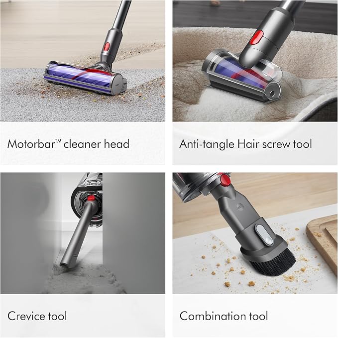 V9 Motorbar Cordless Vacuum, Cleans Hard Floors and Carpets, Detangles, Converts to Handheld, 100AW, 3 Power Modes, Up to 40