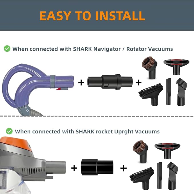Vacuum Attachment Kit for Shark Navigator/Rotator/Rocket Vacuum Model NV351 NV352 NV353 NV356 NV357 NV360 NV501 NV502 NV752