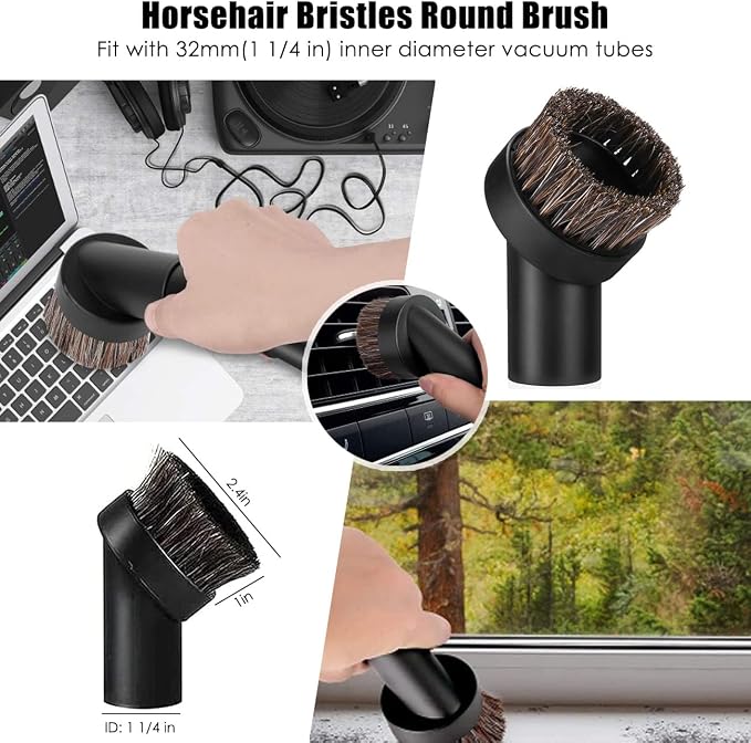 Vacuum Attachments Accessories, 1 1/4 inch Vacuum Cleaner Tools Kit Vacuum Dusty Brush with 32mm (1 1/4) inch & 35mm (1 3/8)
