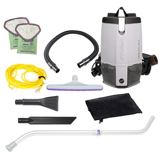 Vacuum Backpack, ProVac FS 6 Commercial Backpack Vacuum Cleaner with HEPA Media Filtration and Small Business Kit, 6 Quart
