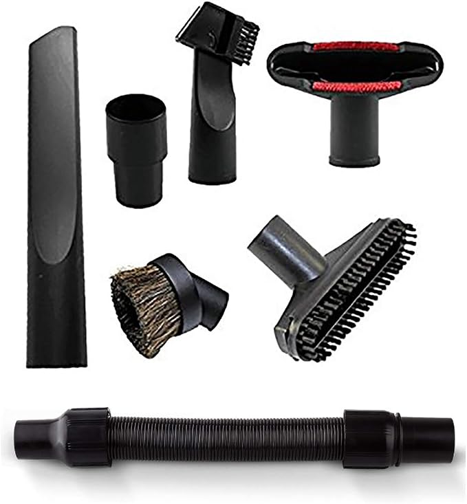 Vacuum Cleaner Attachments Flexible Extension Hose Brush Nozzle Crevice Tools for 1 1/4 inch Shop Vacuum Car Detailing Kit 4