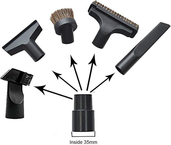 Vacuum Cleaner Attachments Flexible Extension Hose Brush Nozzle Crevice Tools for 1 1/4 inch Shop Vacuum Car Detailing Kit 4