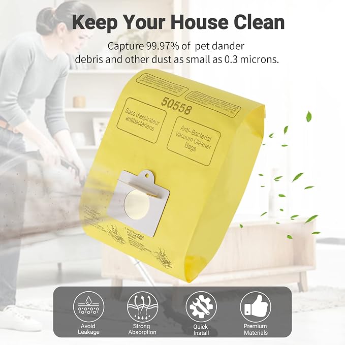 Vacuum Cleaner Bags Fit for Canister Type C/Q 50555 50557 50558 and Type C-5, 15PCs By, alternate product view 2