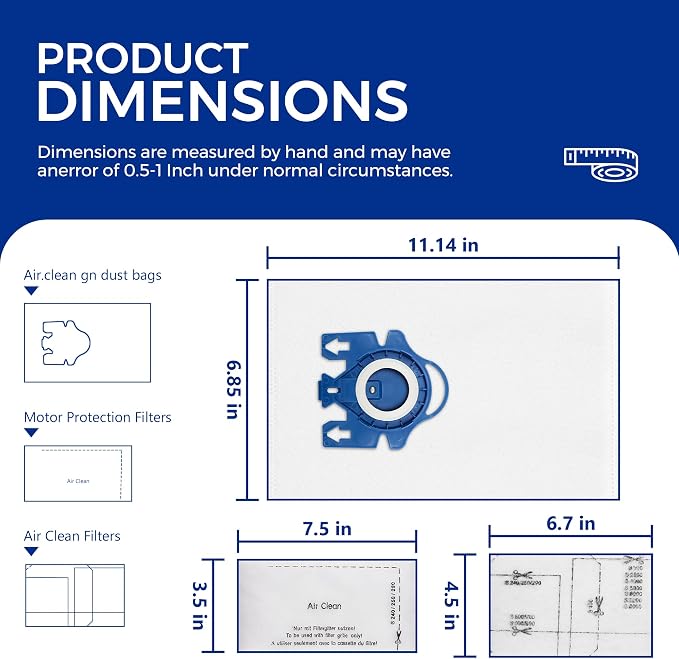Vacuum Cleaner Bags Fit for Classic C1 Complete C1 C2 C3 S227 S240 S270 S400 S2 S5 S8 Series, Include 9, alternate view