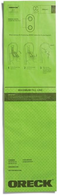 Vacuum Cleaner Bags for Upright Vacs, Pack of 6, Green, Type CC, Allergen Filtration, Part # AK1CC6A, Vacuum Bags, alternate