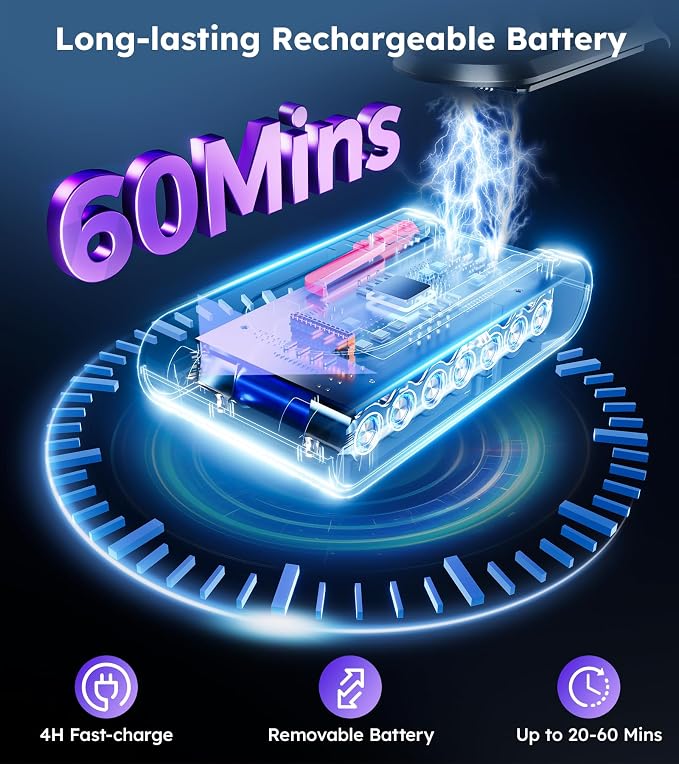 Vacuum Cordless Vacuum Cleaner, 500W 50KPA 60Mins Vacuum Cleaners for Home, Self-Standing Stick Vacuums with LED Display