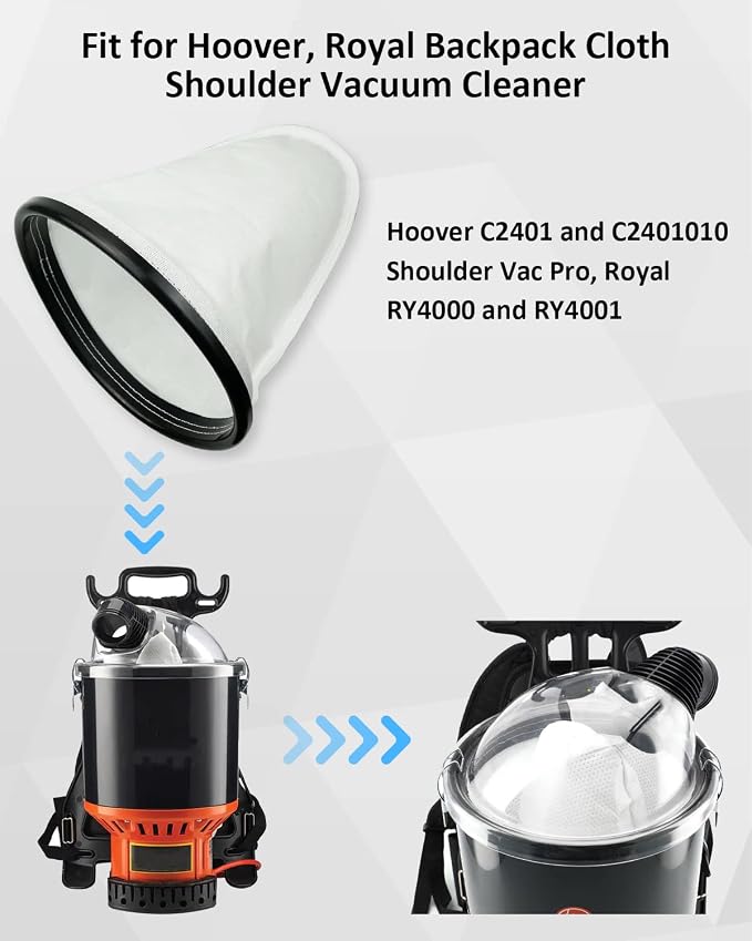 Vacuum Filter Bag Cloth 2KE2105000 Replacement Compatible with &Royal Backpack Cloth Shoulder Vacuum Cleaner C2401