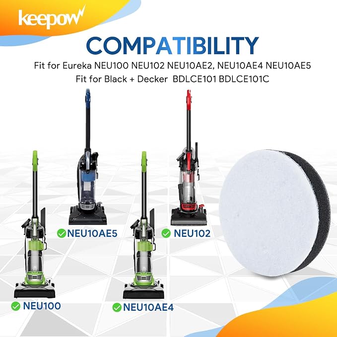 Vacuum Filter Compatible with Eureka Airspeed Bagless Upright Vacuum Cleaner NEU100, NEU102, NEU10AE2, NEU10AE4, NEU10AE5