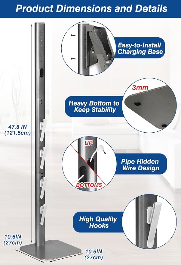 Vacuum Stand, Vacuum Holder and Metal Storage Bracket, Standing dock for G5 V15 V12 V11 V10 V8 V7, alternate view