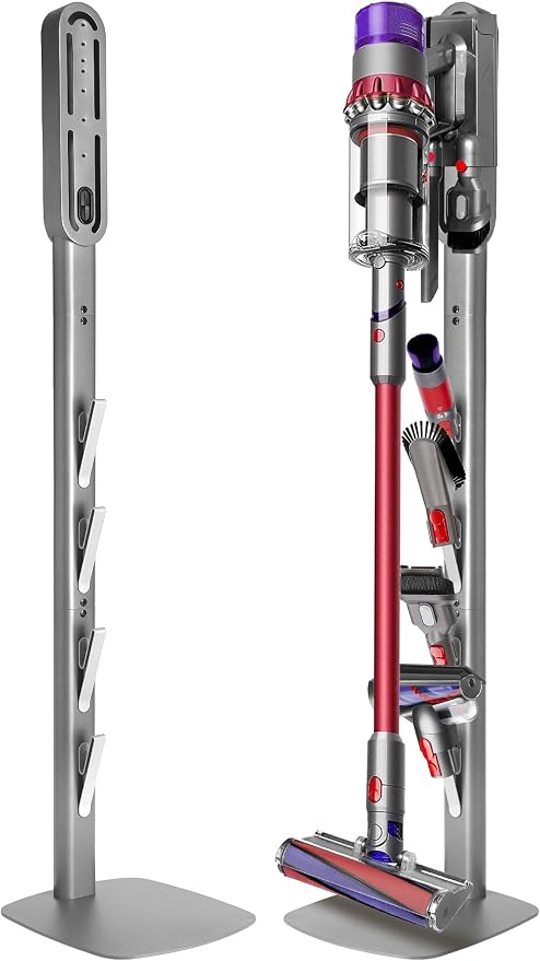 Vacuum Stand for Gen5 V15 V12 V11 V10 V8 V7 V6, Heavy-Duty Metal Bracket Organizer with 4 Accessory Hooks, product