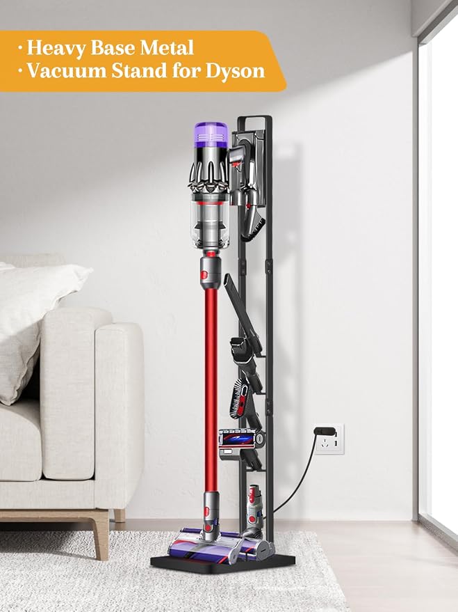 Vacuum Stand for V15 V12 V11 V10 V8 V7 V6, Metal Storage Holder for Cordless Vacuum & Accessories, Compatible with DC30
