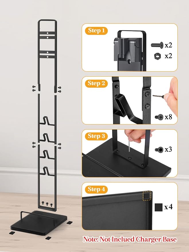 Vacuum Stand for V15 V12 V11 V10 V8 V7 V6, Metal Storage Holder for Cordless Vacuum & Accessories, Compatible with DC30