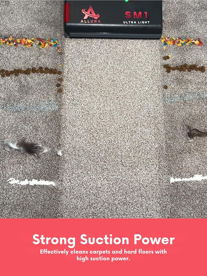 Vacuums Upright Corded Vacuum SM1, commercial quality HEPA Filtration, 5,000 RPM Adjustable Powerhead, Carpet Stain Removal