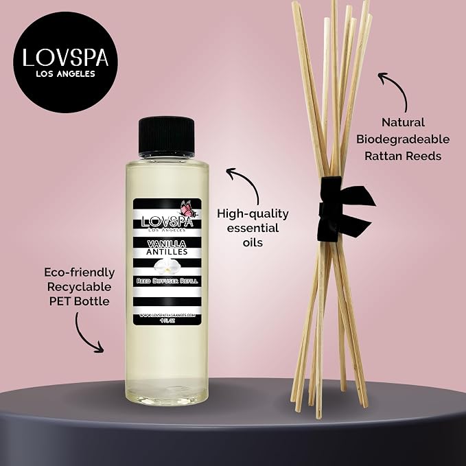 Vanilla Antilles Diffuser Oil - Luxury Essential Oils for Diffuser Refill & Air Freshener Room Spray, alternate product view