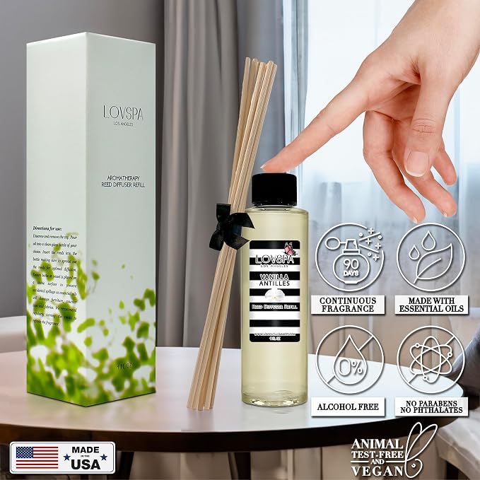 Vanilla Antilles Diffuser Oil - Luxury Essential Oils for Diffuser Refill & Air Freshener Room Spray, alternate product view