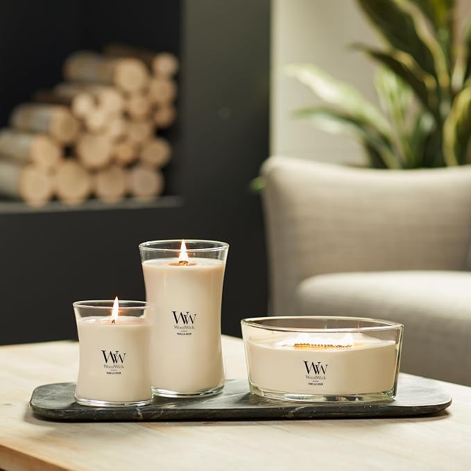 Vanilla Bean Holiday Candle Gifts for Women and Men, 21.5 oz Large Hourglass Candle with Crackling Wick, alternate product