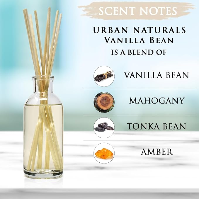 Vanilla Bean Scented Oil Reed Diffuser Gift Set | Vanilla Cream, Amber & Sweet Tonka Bean | Made in The USA, alternate