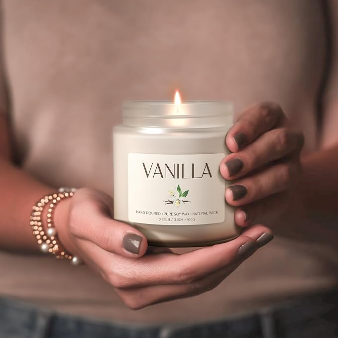 Vanilla Candle, Soy Candles for Women, Soy Candles for Home Scented, 2 Pack Aromatherapy Candle Gift Set for Relaxing