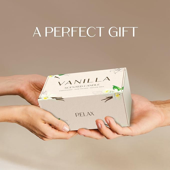 Vanilla Candle, Soy Candles for Women, Soy Candles for Home Scented, 2 Pack Aromatherapy Candle Gift Set for Relaxing