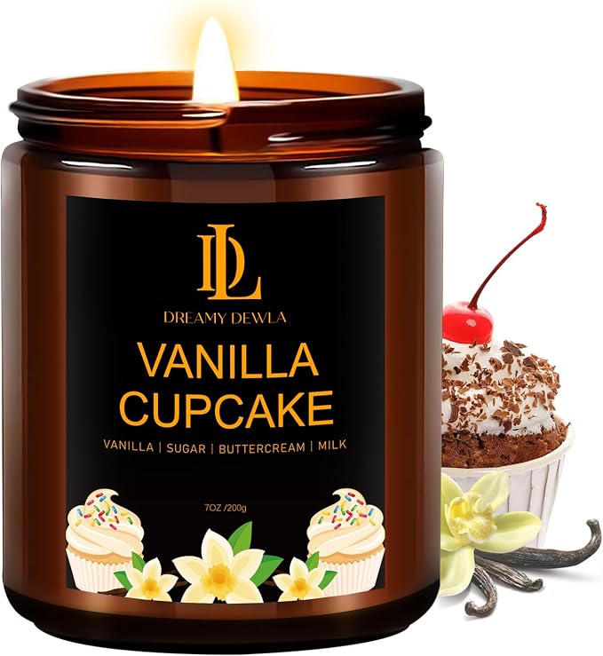 Vanilla Cupcake Candles, Vanilla Cupcake Scented Candle, Mother's Day Candle Gifts for Women, Soy Candles for Home Scented