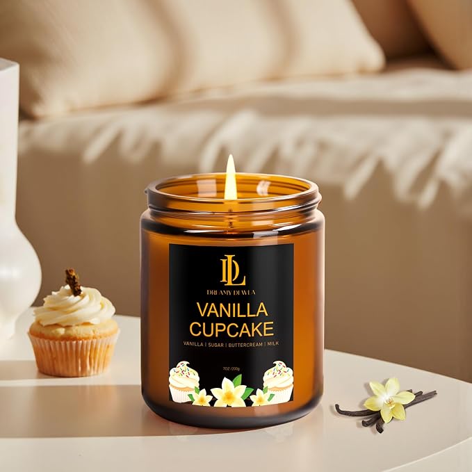 Vanilla Cupcake Candles, Vanilla Cupcake Scented Candle, Mother's Day Candle Gifts for Women, Soy Candles for Home Scented