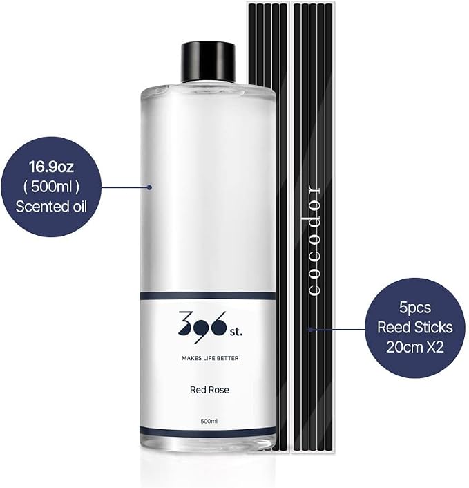 . Vanilla Lavender Scented Oil Refills for Reed Diffuser, 16.9oz(500ml), 10 Fiber Reed Sticks, Home Fragrance, alternate