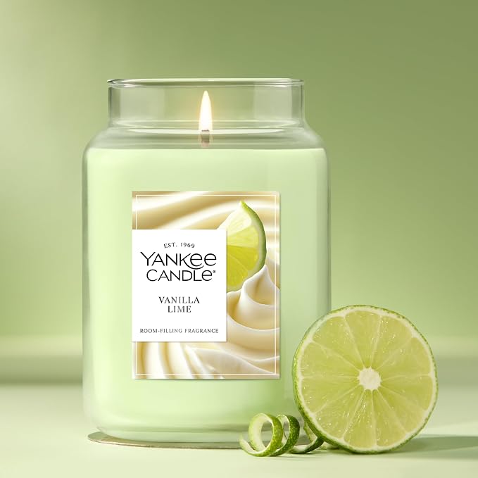 Vanilla Lime, Scented Candle, 22oz Large Jar with up to 150 Hour Burn Time, Giftable 22oz, alternate product view 4
