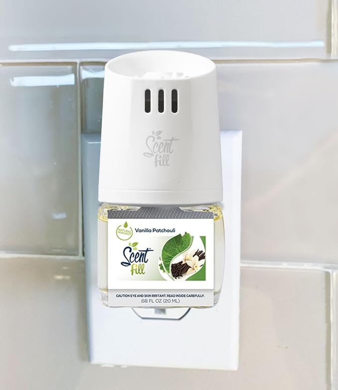 Vanilla Patchouli Plug in Air Freshener, 4 Scented Oil Refills, alternate product view 2