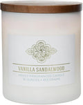 Vanilla Sandalwood Scented Candle, 16 oz comfort Relaxing Aromatherapy Candle, 2 Wick White Jar Soy Blend Wax, product image