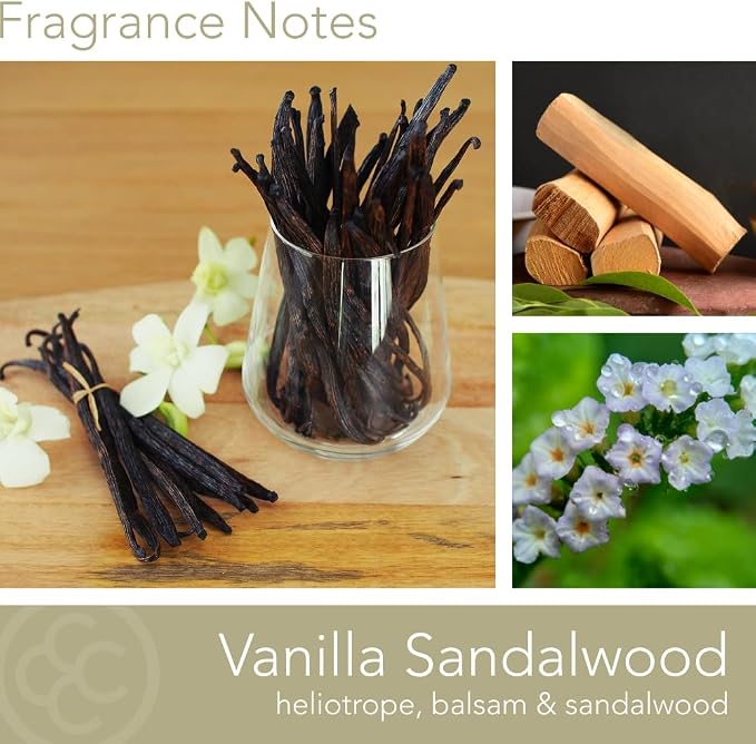 Vanilla Sandalwood Scented Candle, 16 oz comfort Relaxing Aromatherapy Candle, 2 Wick White Jar Soy Blend Wax, alternate