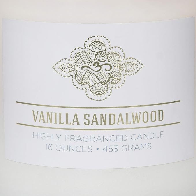 Vanilla Sandalwood Scented Candle, 16 oz comfort Relaxing Aromatherapy Candle, 2 Wick White Jar Soy Blend Wax, alternate