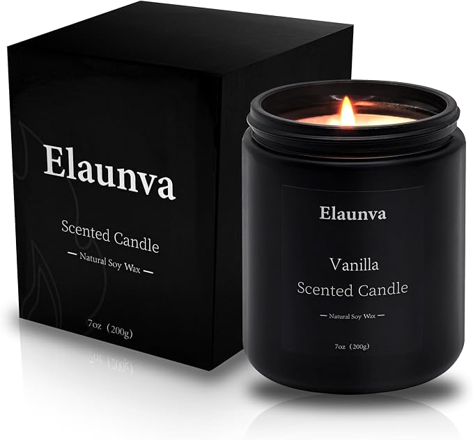 Vanilla Scented Candle,7oz(200g),Natural Soy Wax,Fall Candle,Aromatherapy Candles,Home Decorations,Romantic Present,Stress