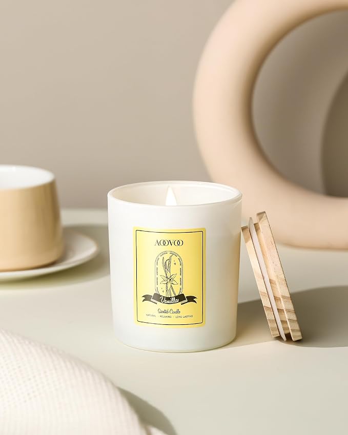 Vanilla Scented Candles for Women - Aromatherapy Candle with Crystals Inside, 10oz Soy Candles for Home Scented, alternate