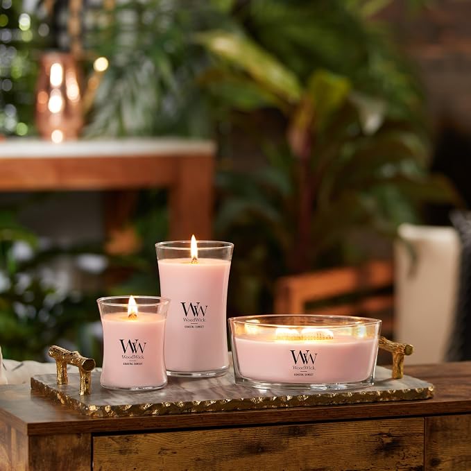 Vanilla & Sea Salt Gifts for Women and Men, 9.7 oz Medium Hourglass Candle with Crackling Wick, alternate product view 6