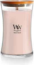 Vanilla Sea Salt Large Hourglass Candle Soy and Paraffin Wax Blend Pluswick Innovation Wood, product image