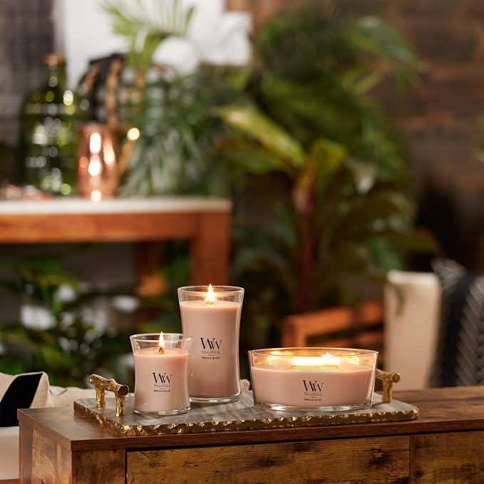 Vanilla Sea Salt Large Hourglass Candle Soy and Paraffin Wax Blend Pluswick Innovation Wood, alternate product view 7