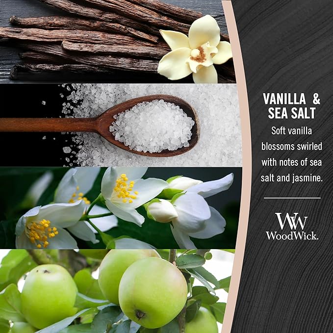 Vanilla Sea Salt Large Hourglass Candle Soy and Paraffin Wax Blend Pluswick Innovation Wood, alternate product view 8