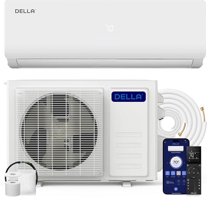 Vario Series 12000 BTU Mini Split Air Conditioner Work with Alexa with 1 Ton Pre-Charged Heat Pump Ductless Inverter System