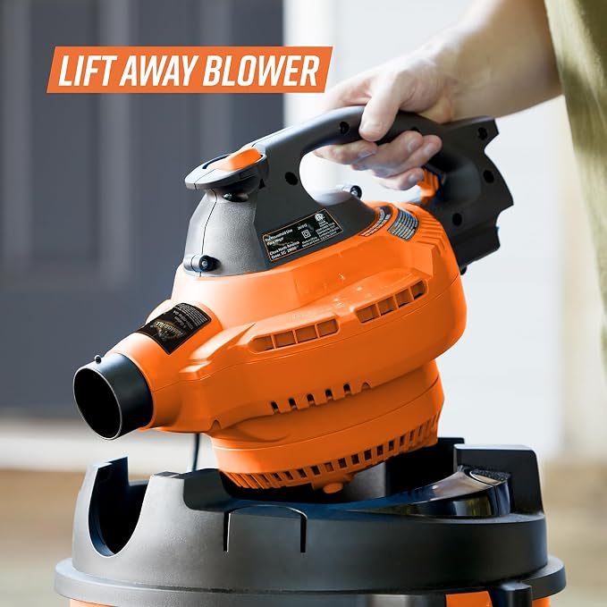 VBV809 0901 8-Gallon 4.5 Peak HP Wet/Dry Vacuum with Detachable Blower, Orange, alternate product view 4