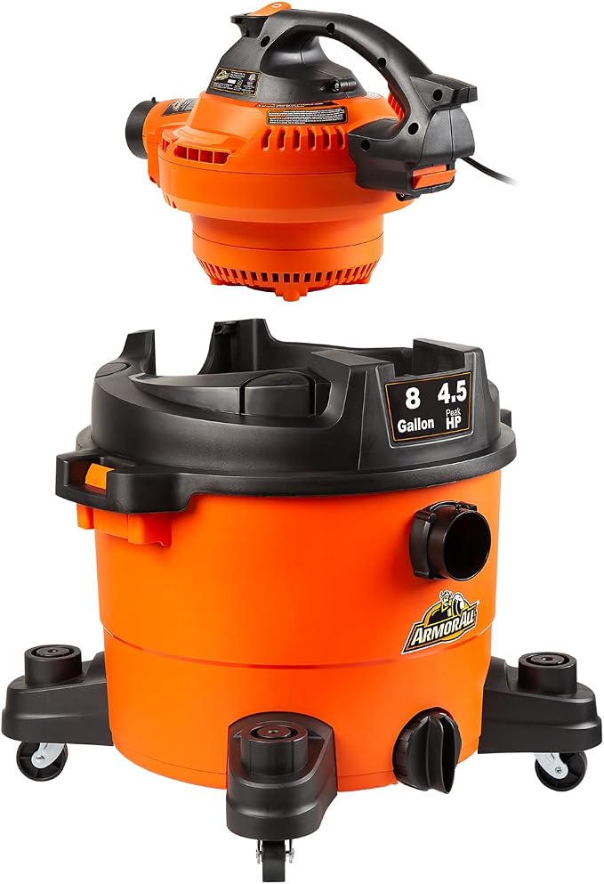 VBV809 0901 8-Gallon 4.5 Peak HP Wet/Dry Vacuum with Detachable Blower, Orange, alternate product view 8