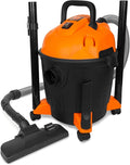 VC4710 10-Amp 5-Gallon Portable HEPA Wet/Dry Shop Vacuum and Blower with 0.3-Micron Filter, Hose, and Accessories,Orange