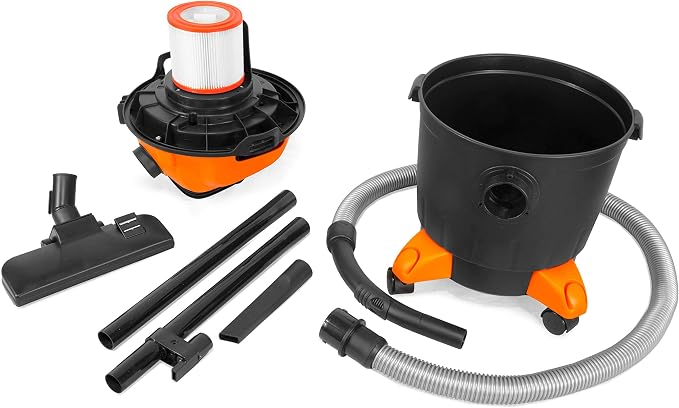 VC4710 10-Amp 5-Gallon Portable HEPA Wet/Dry Shop Vacuum and Blower with 0.3-Micron Filter, Hose, and Accessories,Orange