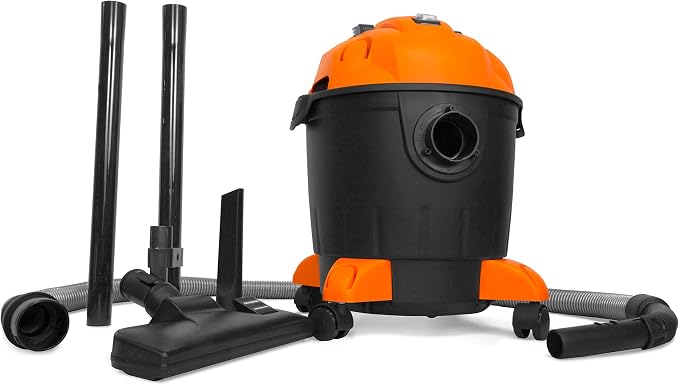 VC4710 10-Amp 5-Gallon Portable HEPA Wet/Dry Shop Vacuum and Blower with 0.3-Micron Filter, Hose, and Accessories,Orange