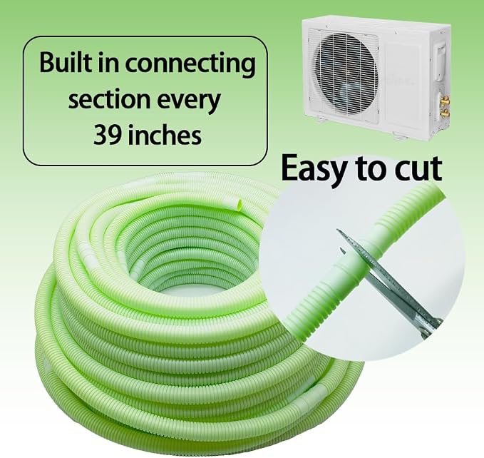 Version 50ft Mini Split Air Conditioner Drain Hose, 5/8" I.D Universal Mini Split Hose Line, alternate product view 6
